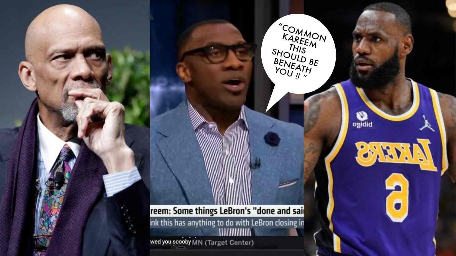 “Come on Kareem, this should be beneath you” Shannon Sharpe backs LeBron James while taking a huge dig at Kareem Abdul Jabbar for cursing Lakers marquee