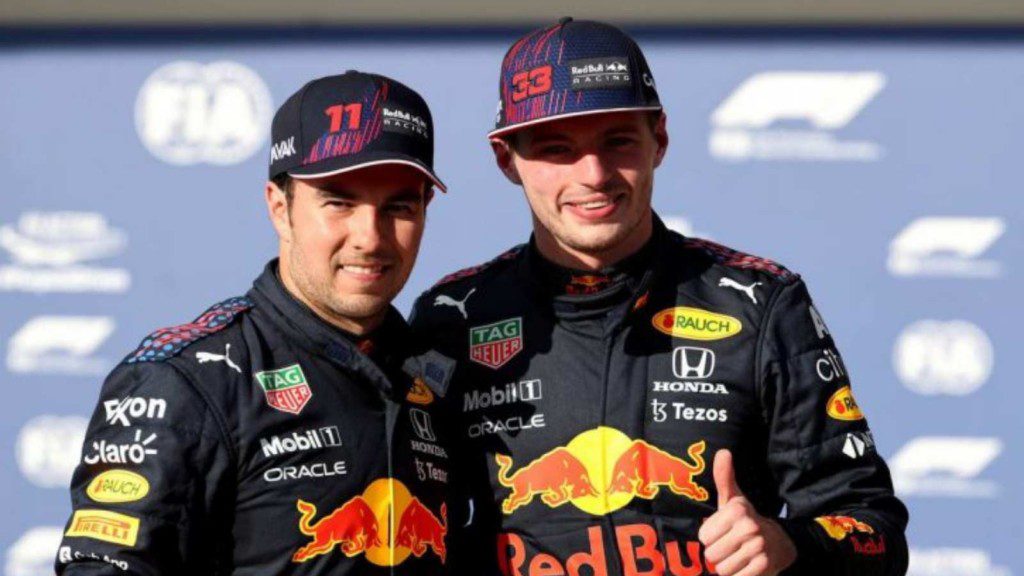 Sergio Perez and Max Verstappen