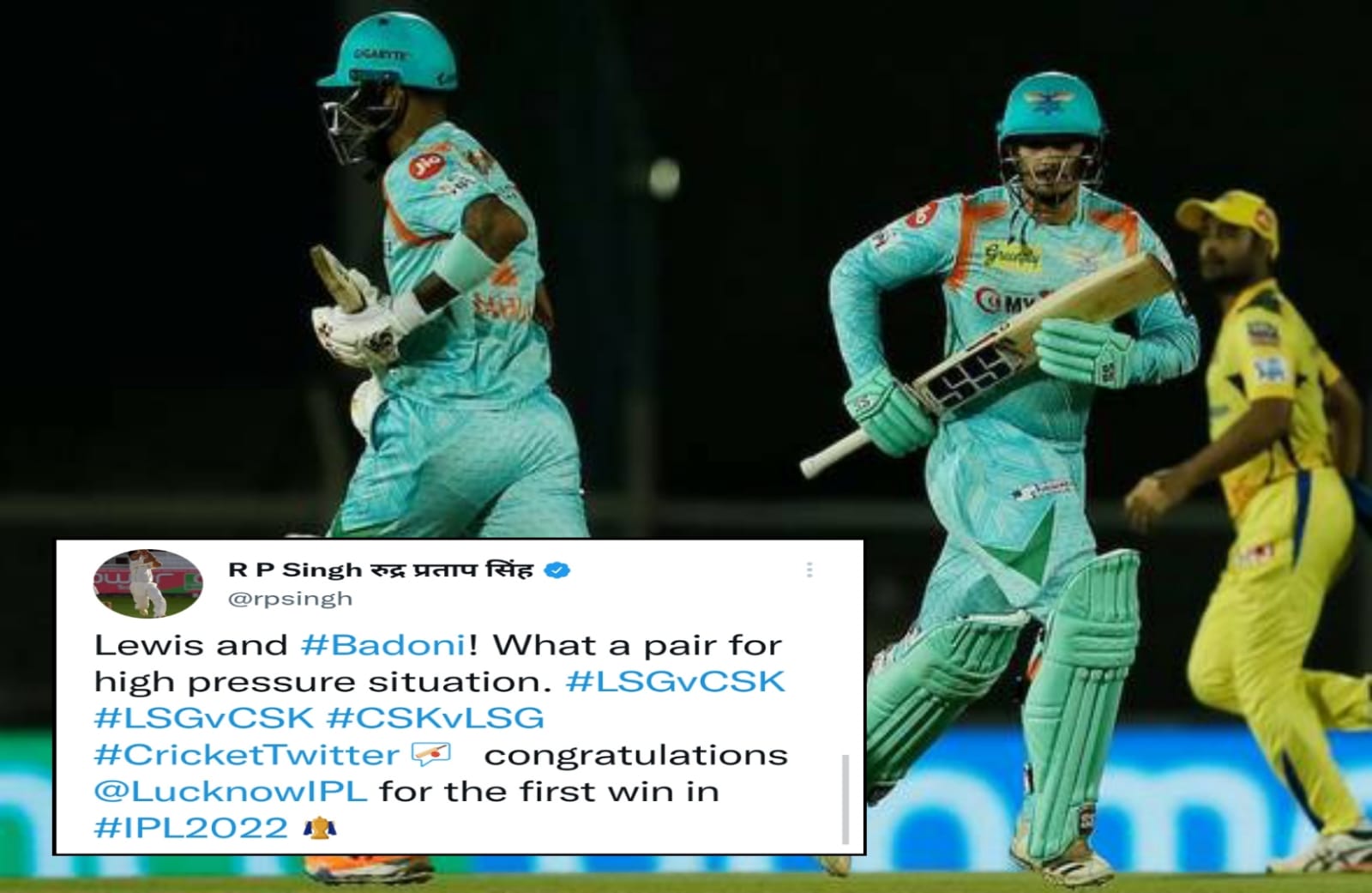 ‘What a pair for high pressure situations’ – twitter goes crazy after Lewis and Badoni successfully chase down a mammoth 211 vs CSK