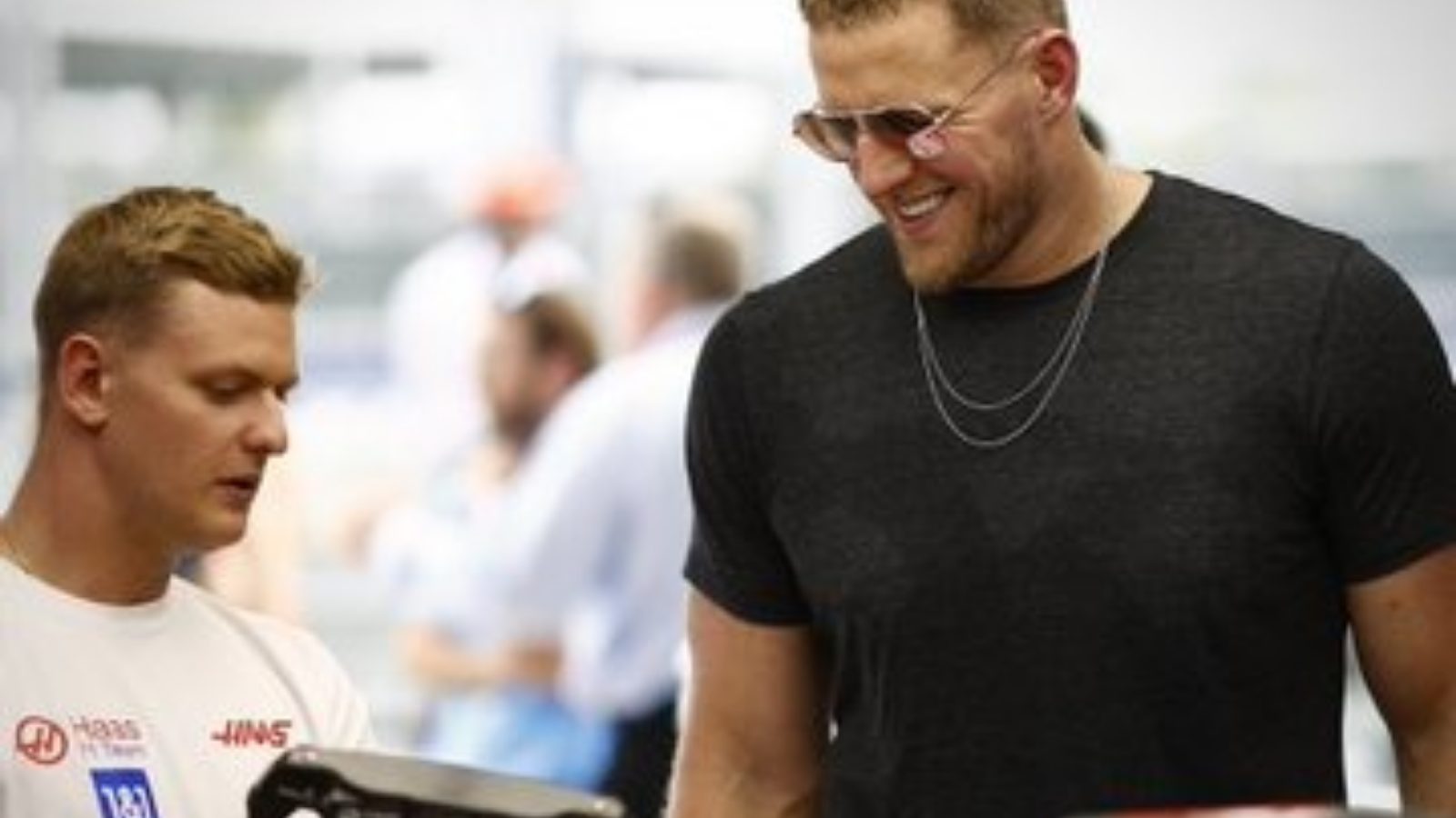 “When F1 and NFL collide,” JJ Watt and TJ Watt spotted in the Haas garage ahead of the Miami GP