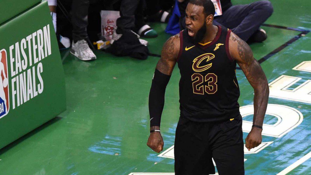 LeBronJames Roaring at the TD Garden - 2018 game 7