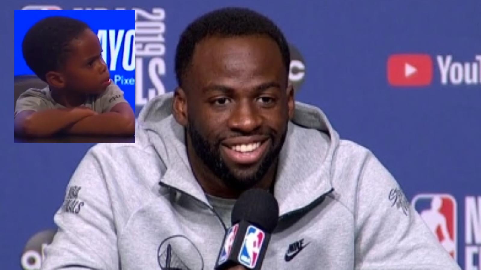 “Whoop that trick” Not again!!” Draymond Green Jr’s hilarious reaction to dad’s post-game interview leaves fans in splits