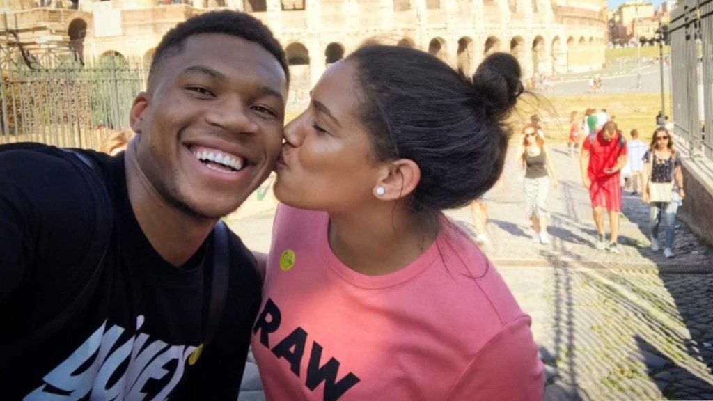 Giannis Antetokounmpo and Mariah Riddlesprigger