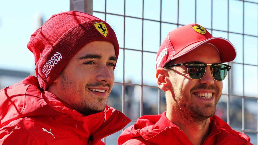 Charles Leclerc and Sebastian Vettel