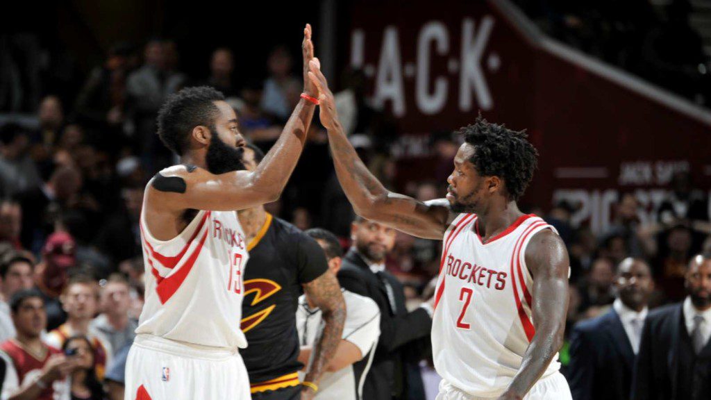 James Harden and Patrick Beverly at Houston Rockets