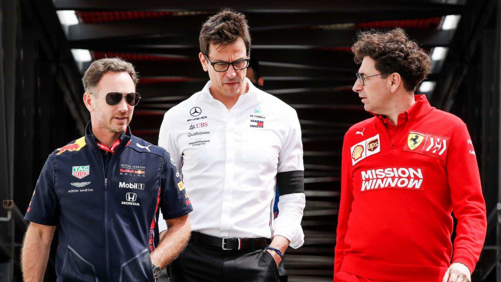 Christian Horner, Toto Wolff and Mattia Binotto