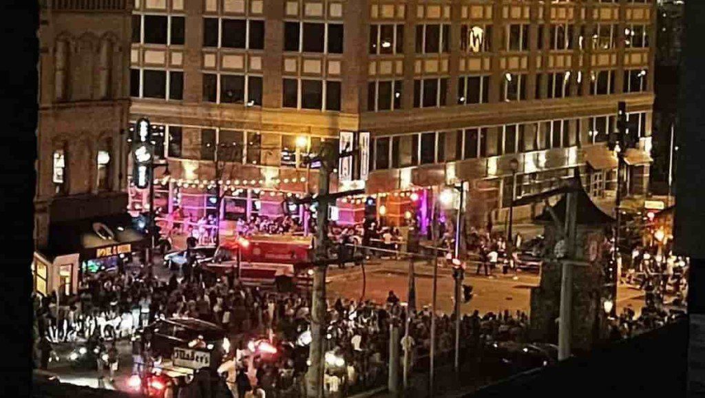 Scenes outside Fiserv Forum