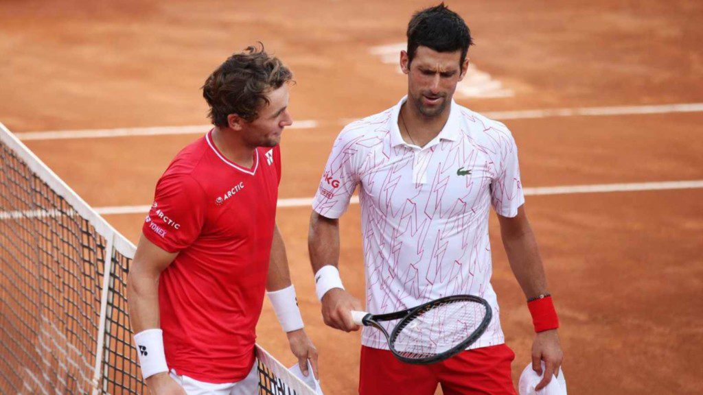 Novak Djokovic and Casper Ruud