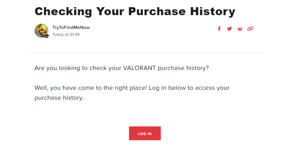 Valorant Purchase History