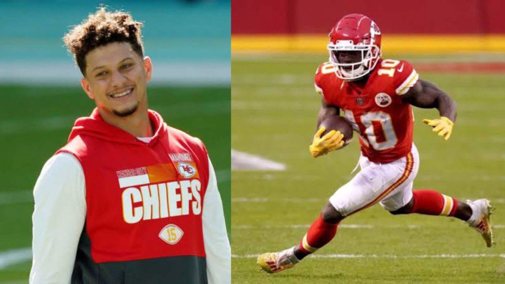 Tyreek Hill and Patrick Mahomes