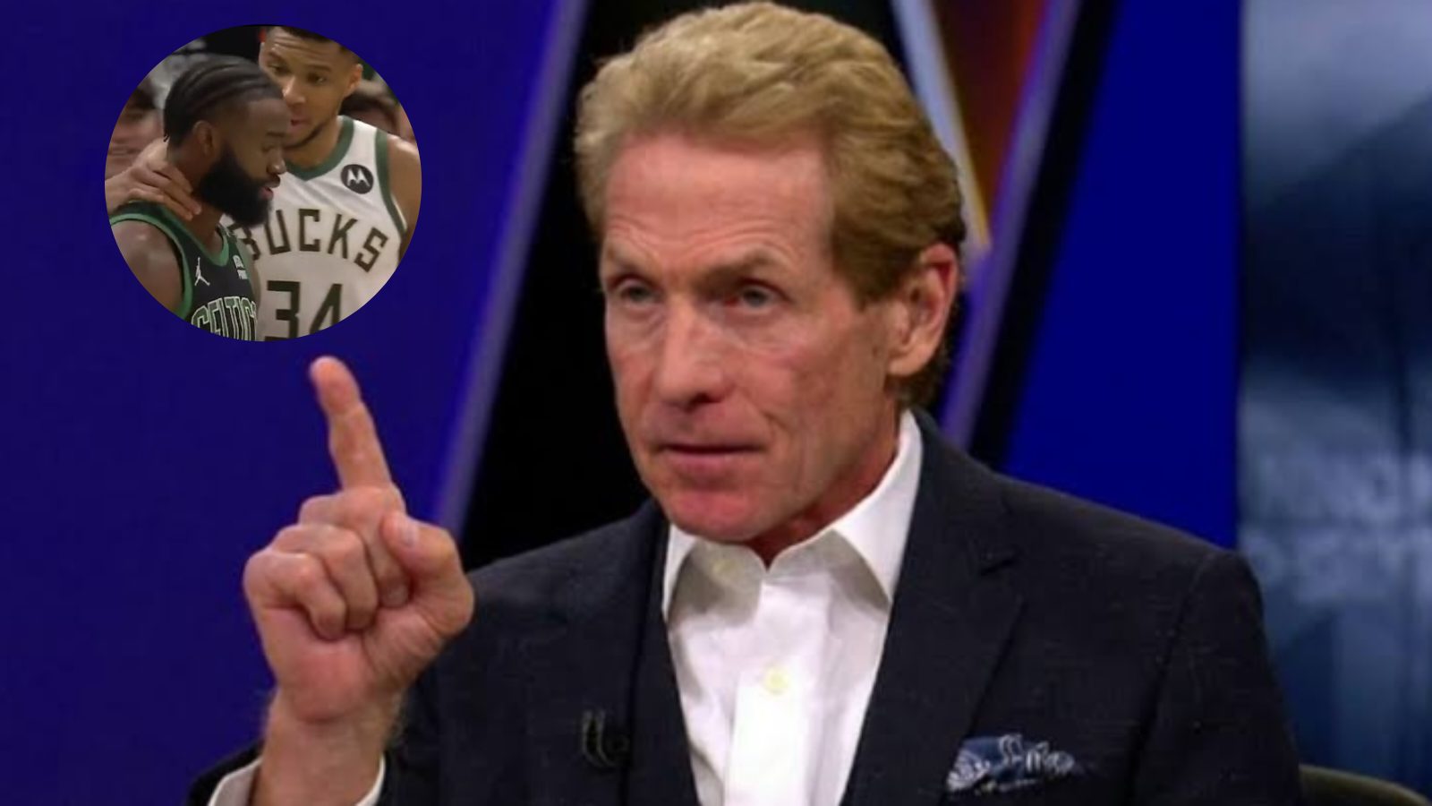 “Good for Jaylen Brown slapping away Giannis’ attempt to put his arm around him” Skip Bayless with no love for Giannis’ “neck squeezing” gesture on Jaylen Brown