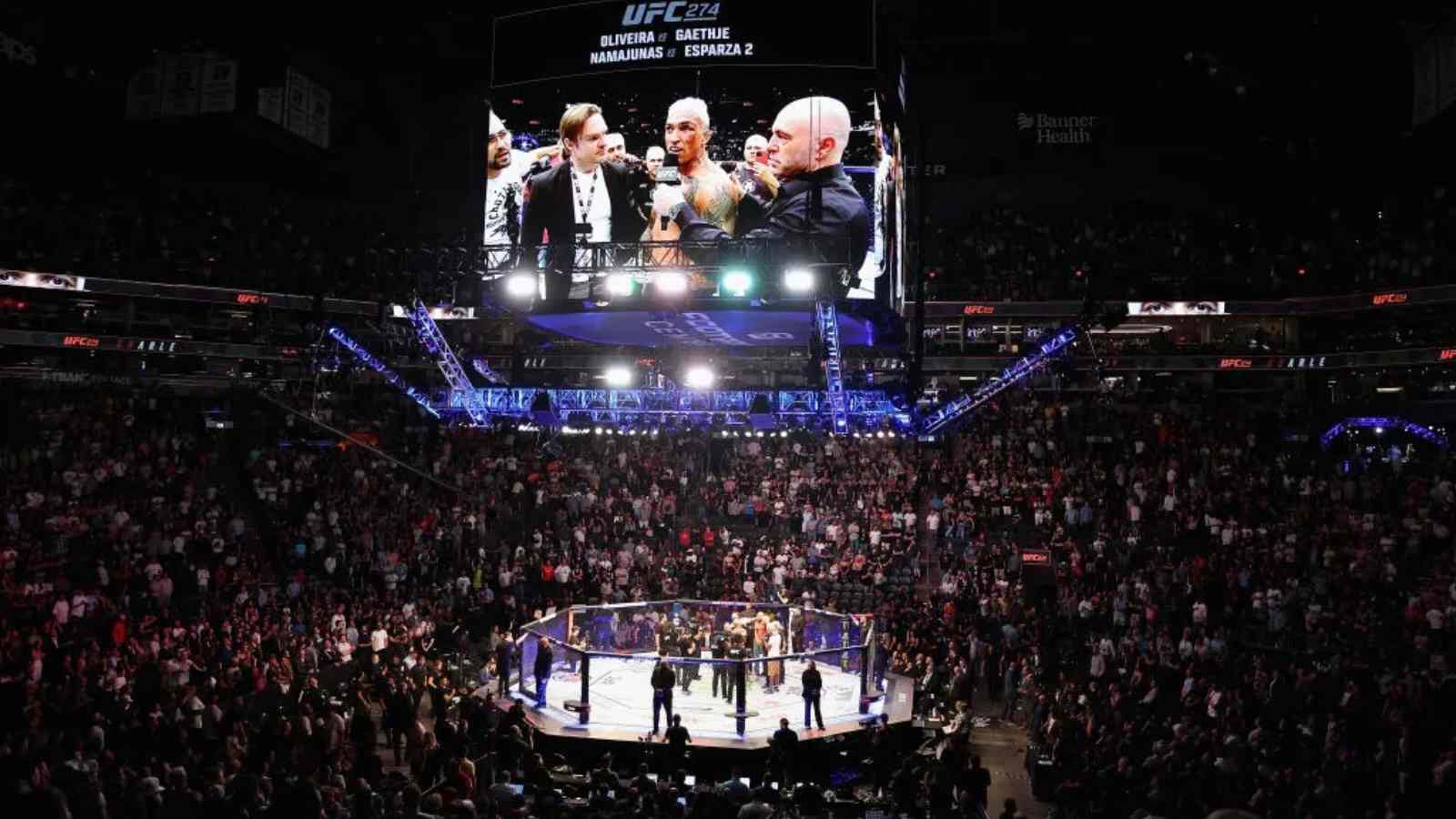 Shocking: Fan catapulted off the octagon after attempting to rush the cage at UFC 274￼