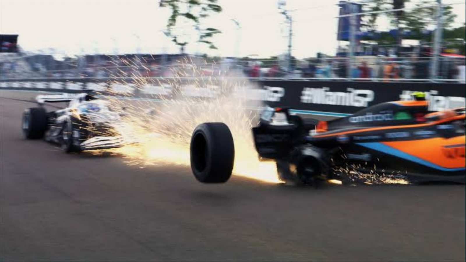 The collision between Pierre Gasly and Lando Norris that enabled the safety car situation at Miami