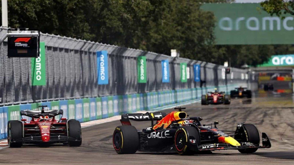 Max Verstappen and Charles Leclerc