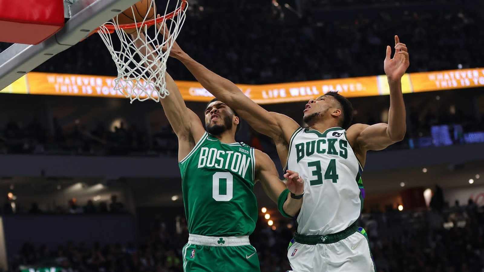 “Don’t care if you’re THE KING or GREEK FREAK” Jayson Tatum posterizes Giannis Antetokounmpo with insane in dunk Game 3