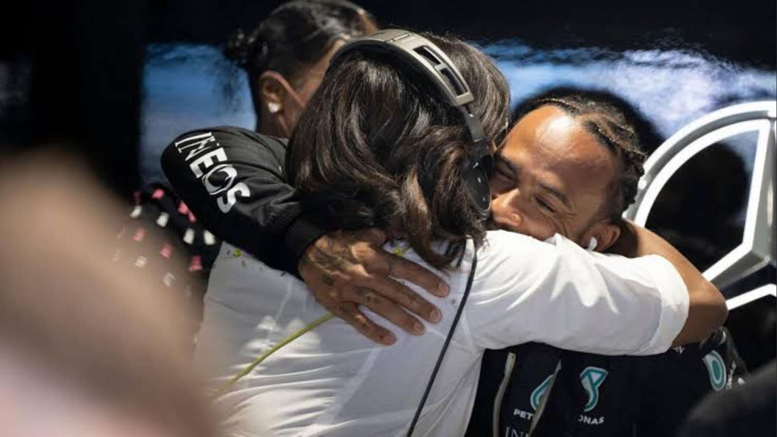 Lewis Hamilton and Michelle Obama share a warm embrace as former first Lady of US makes special appearance in Mercedes Garage