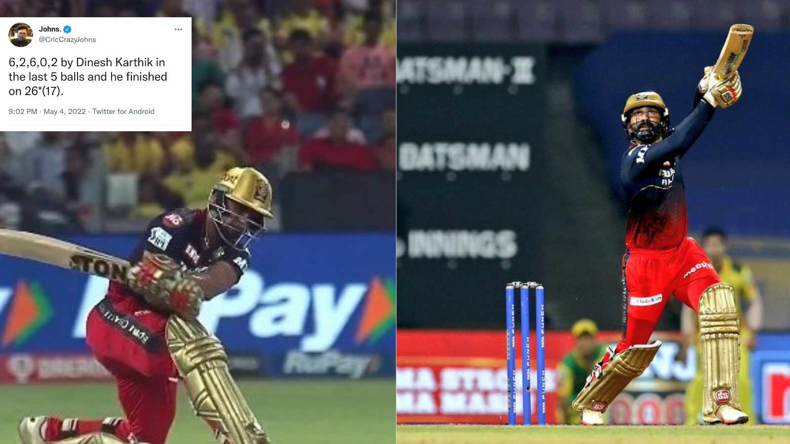 “Ultimate finisher”- Dinesh Karthik, Mahipal Lomror propel RCB’s innings to 173 vs CSK