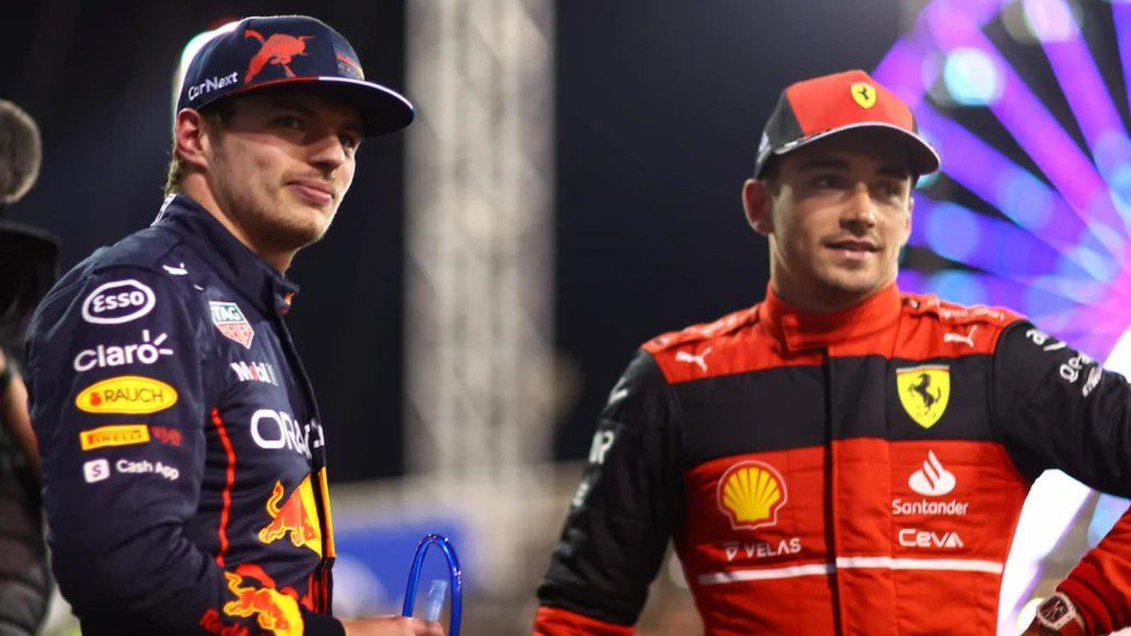 Max Verstappen and Charles Leclerc