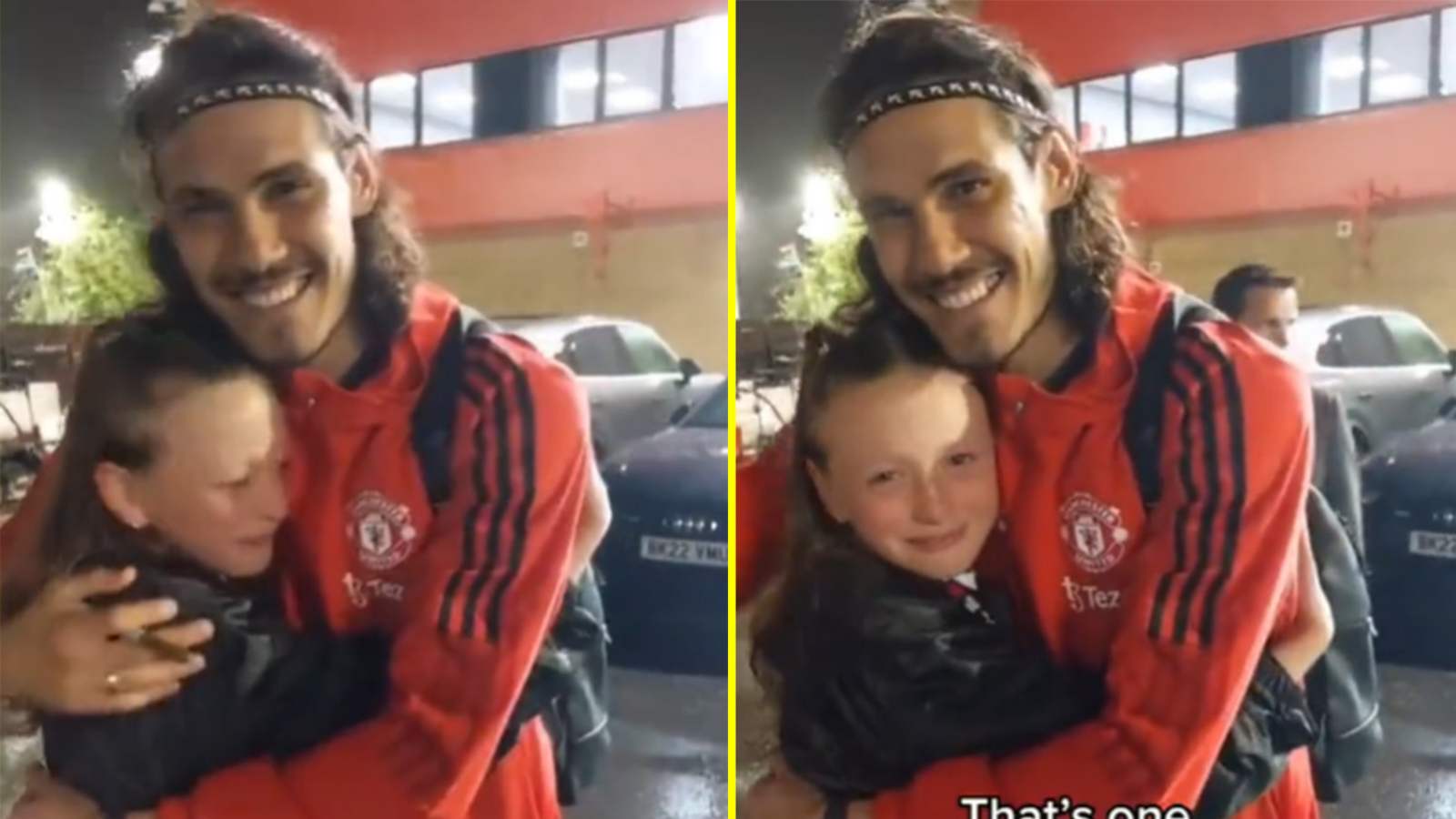 WATCH: A young fan of Edinson Cavani breaks down into tears after witnessing him playing in Manchester United’s jersey for the last time at Old Trafford