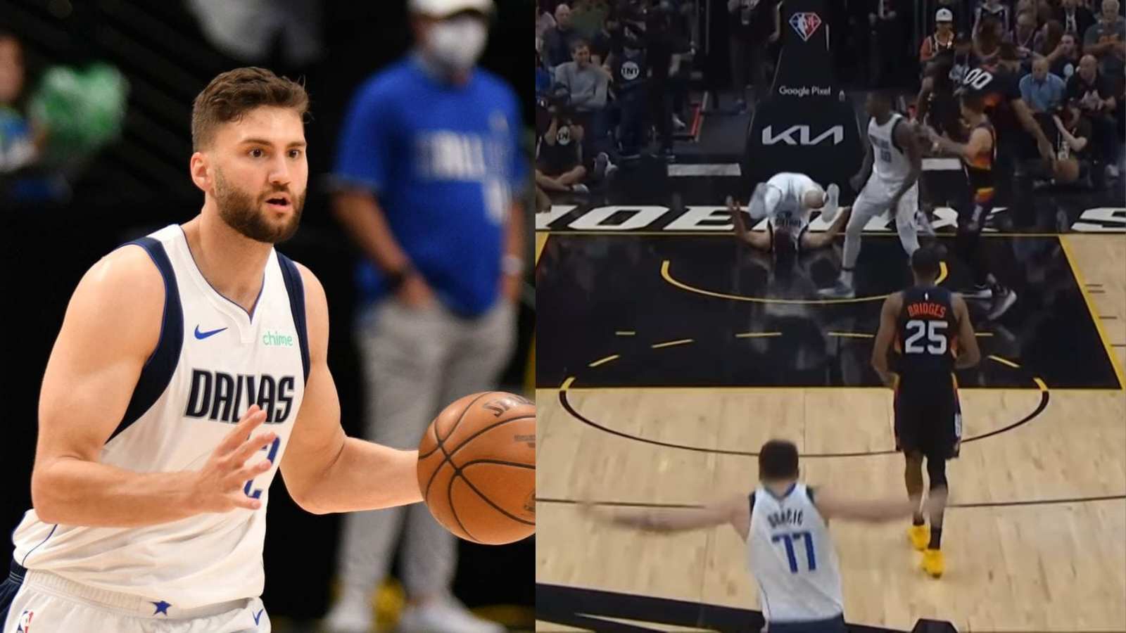 “Scariest fall in NBA History” Maxi Kleber endures season-ending injury after a nudge from JaVale McGee