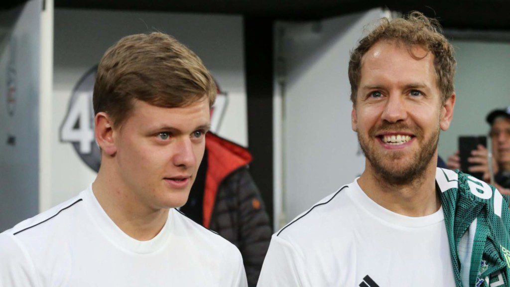 Mick Schumacher and Sebastian Vettel