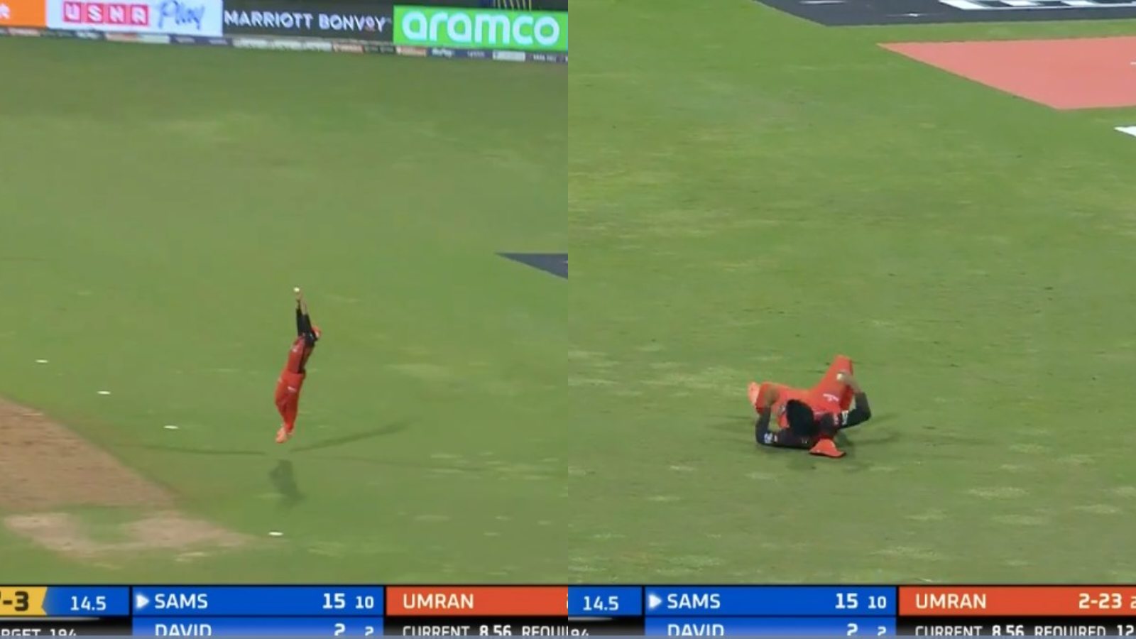 [Watch] –  Priyam Garg takes stunning catch mid-air to help dismiss Daniel Sams