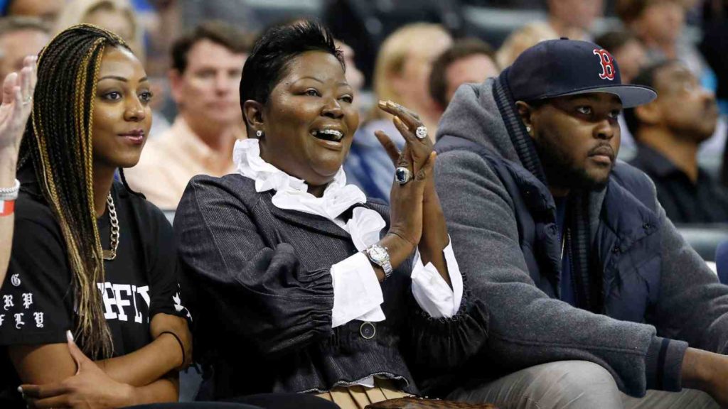 Monica Wright with Durant's Mother for NBA Game of Kevin Durant