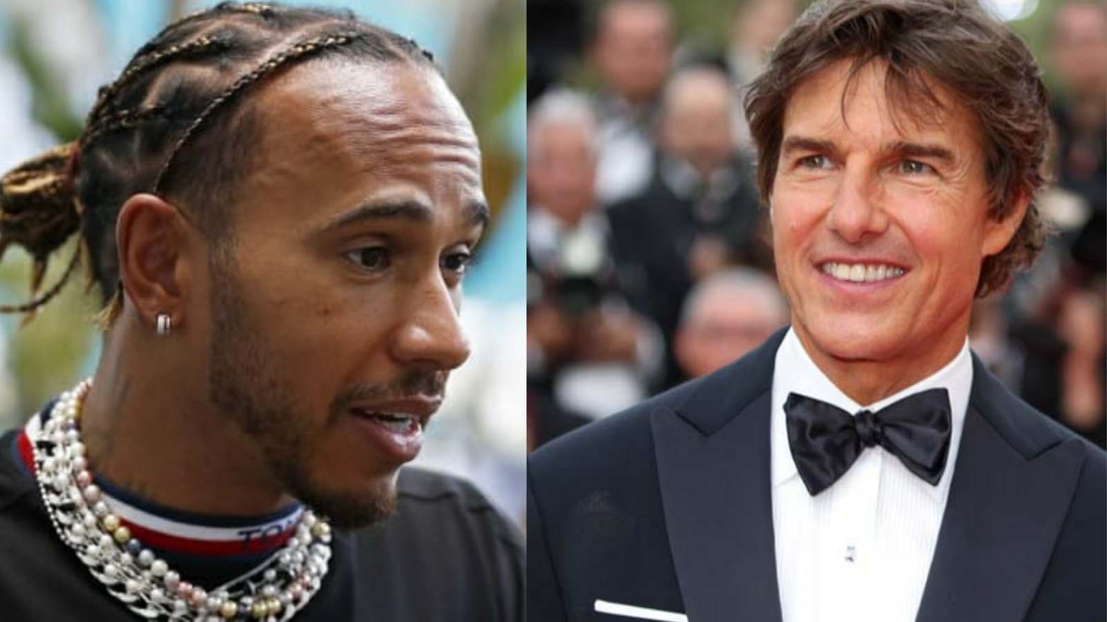 Lewis Hamilton(on the left) and Tom Cruise(on the right)