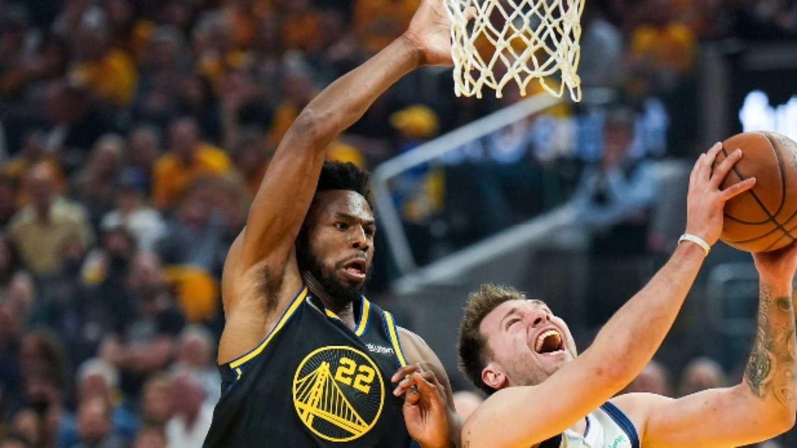 “Draymond has taught him well”: NBA Fans react to Andrew Wiggins scratching off Luka Doncic’s face only to leave a mark in Game 1 of WC Finals