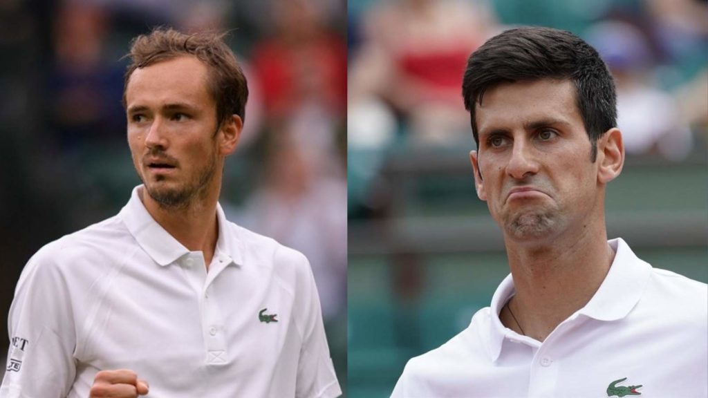 Daniil Medvedev and Novak Djokovic