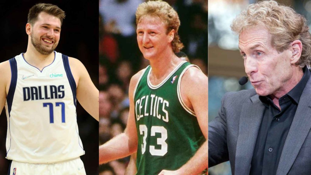 Luka Doncic of Dallas Mavericks, Larry Bird of Boston Celtics and Skip Bayless