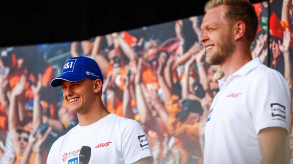 Mick Schumacher with teammate Kevin Magnussen