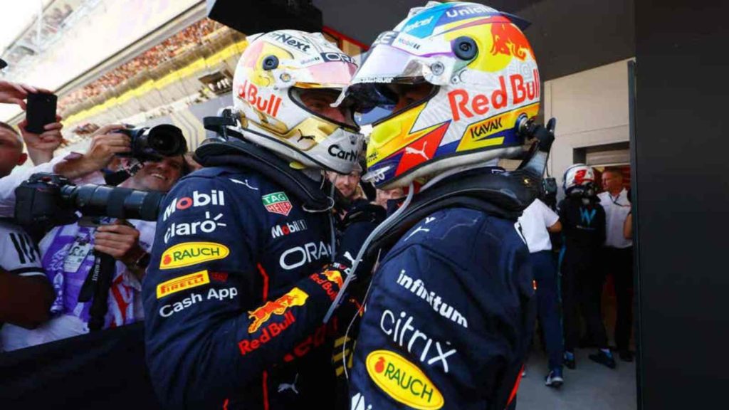 Max Verstappen and Sergio Perez at the Spanish Grand Prix