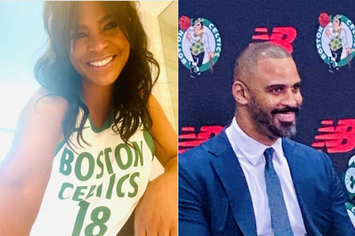 “Scoring big on and off the court” NBA Fans react to actor Nia Long coming out to support fiancée Ime Udoka in Game 4