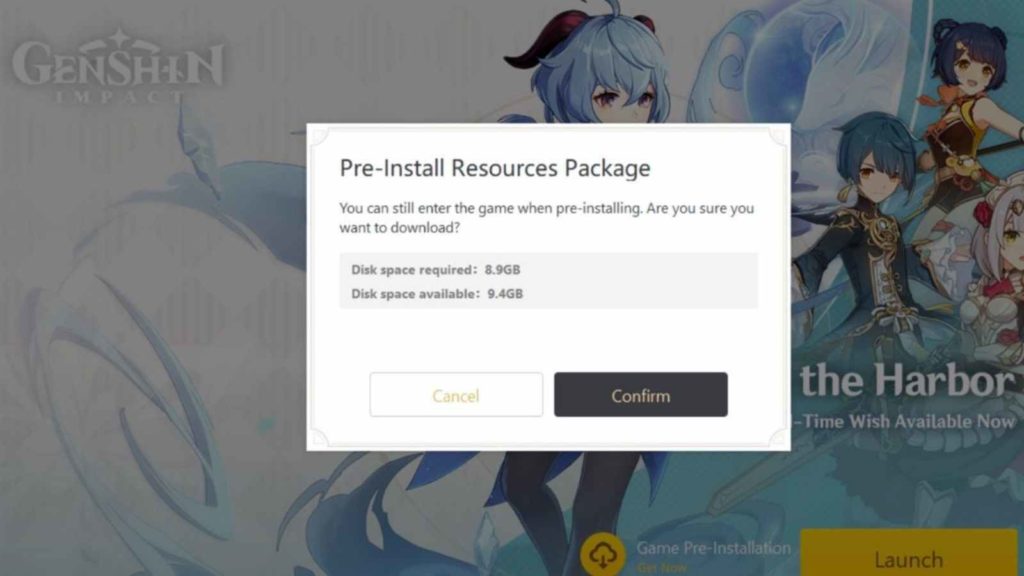 Genshin Impact 2.7 update pre-installation function time and date announced