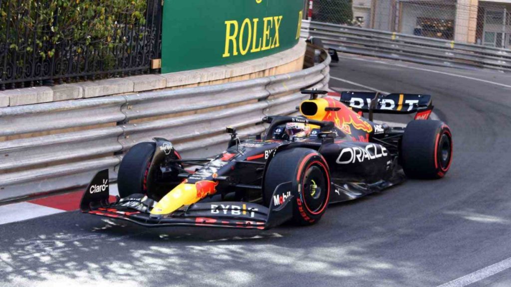 Max Verstappen during practice in Monaco 2022