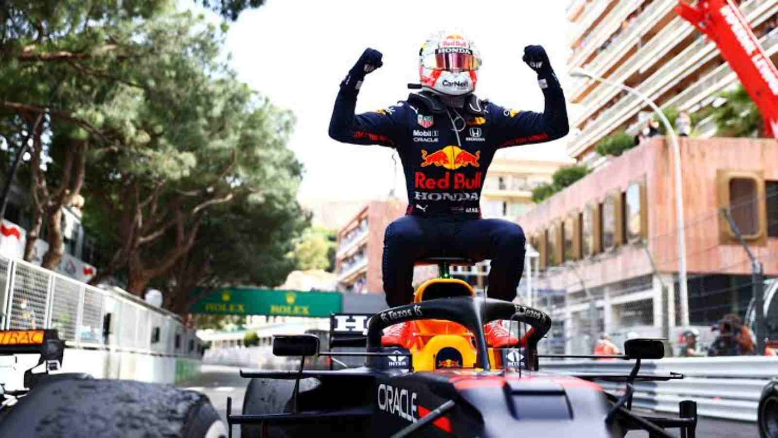 Max Verstappen in 2021 after winning the Monaco GP