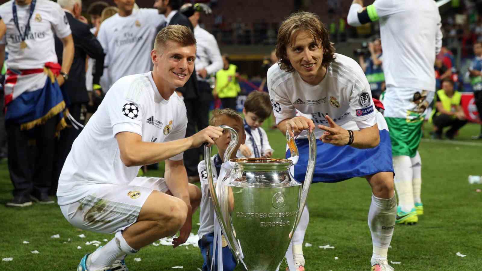 WATCH: Luka Modric and Toni Kroos hug on the ground after winning their fifth Champions League title with Real Madrid