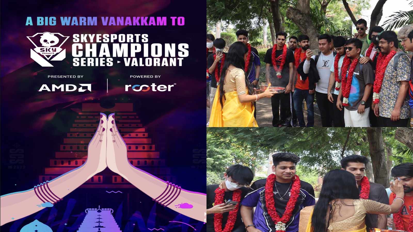 Skyesports gives traditional welcome to Skyesports Valorant Champions Series teams as they arrive in Chennai