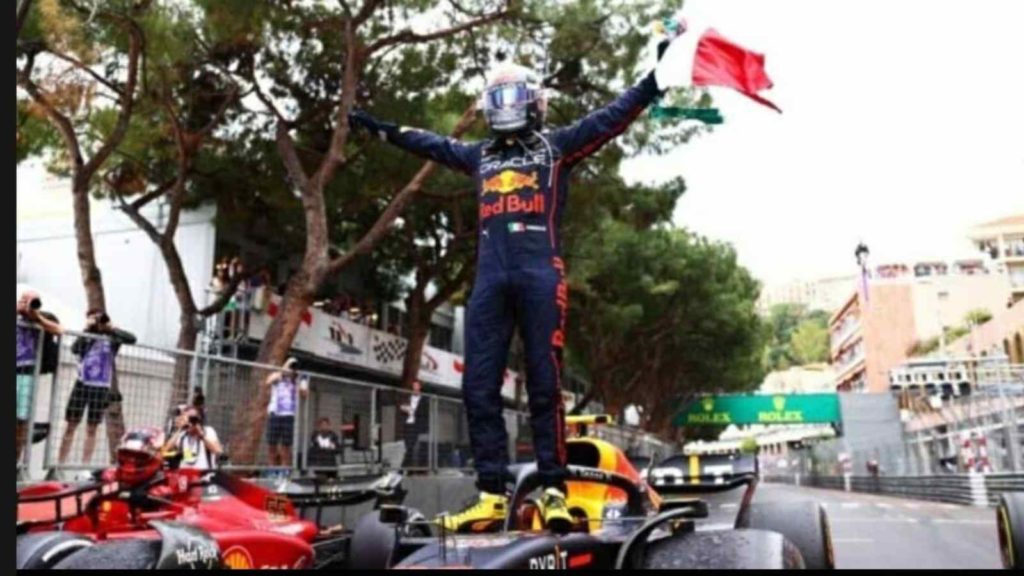 Sergio Perez after winning the Monaco GP