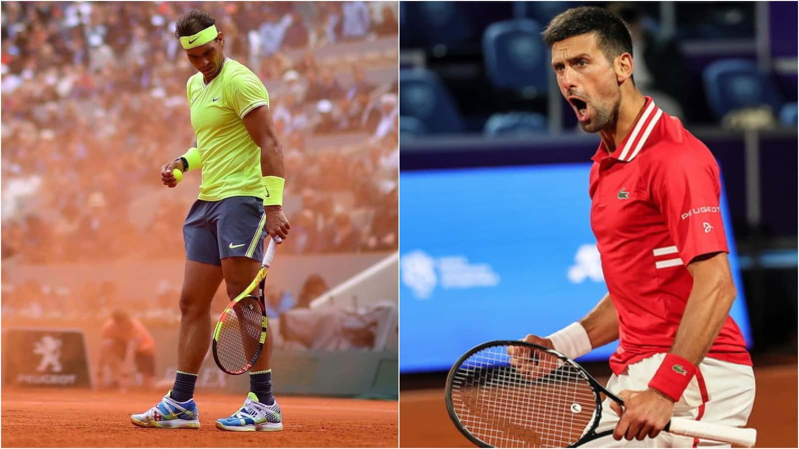 How many times has Rafael Nadal lost to Novak Djokovic and what are his stats on clay?