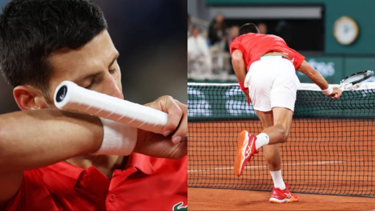 WATCH: A frustrated Novak Djokovic hits the net after losing a point against Rafael Nadal