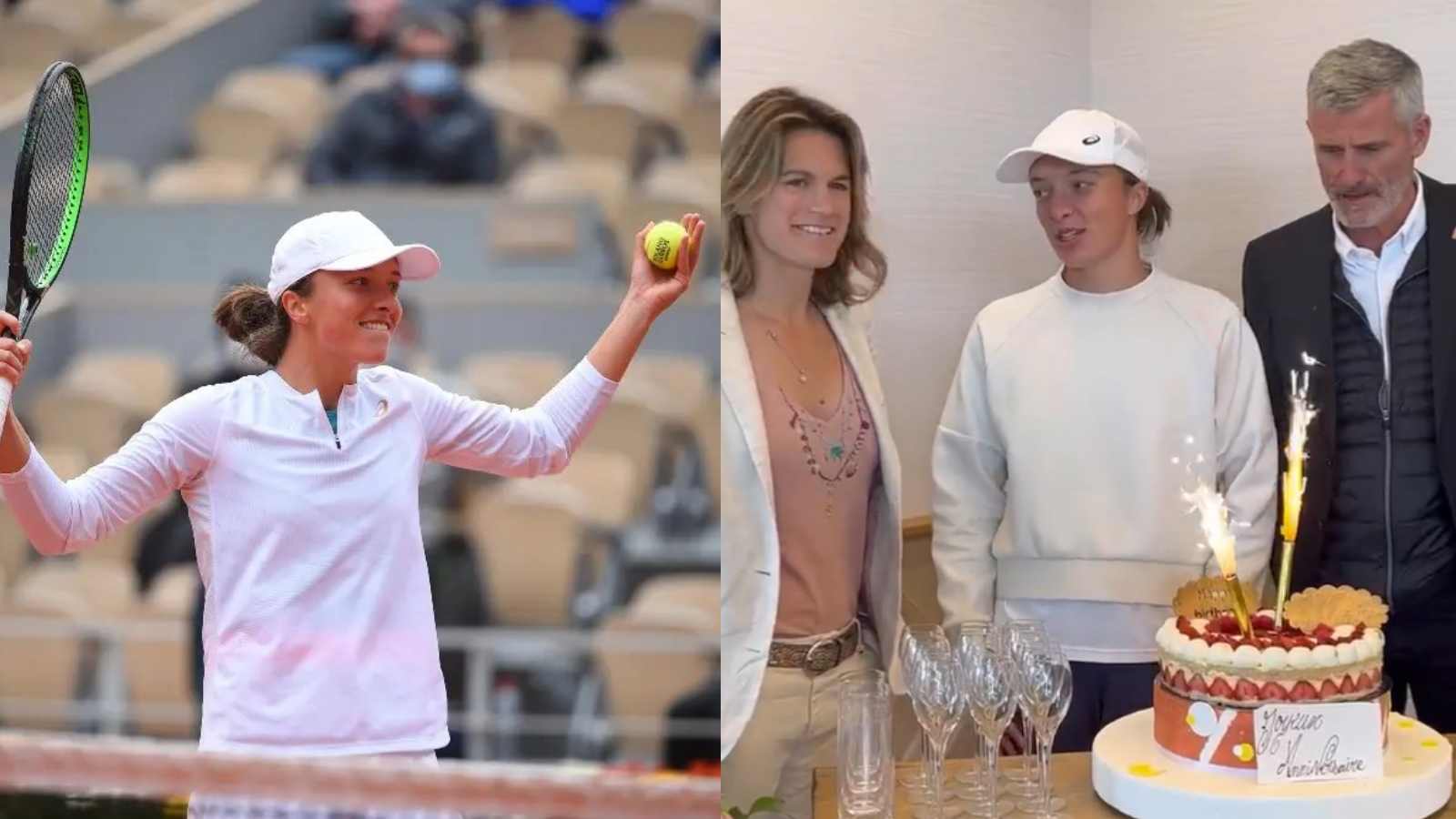 WATCH: Iga Swiatek celebrates her 21st birthday with joyous surprises at the French Open 2022