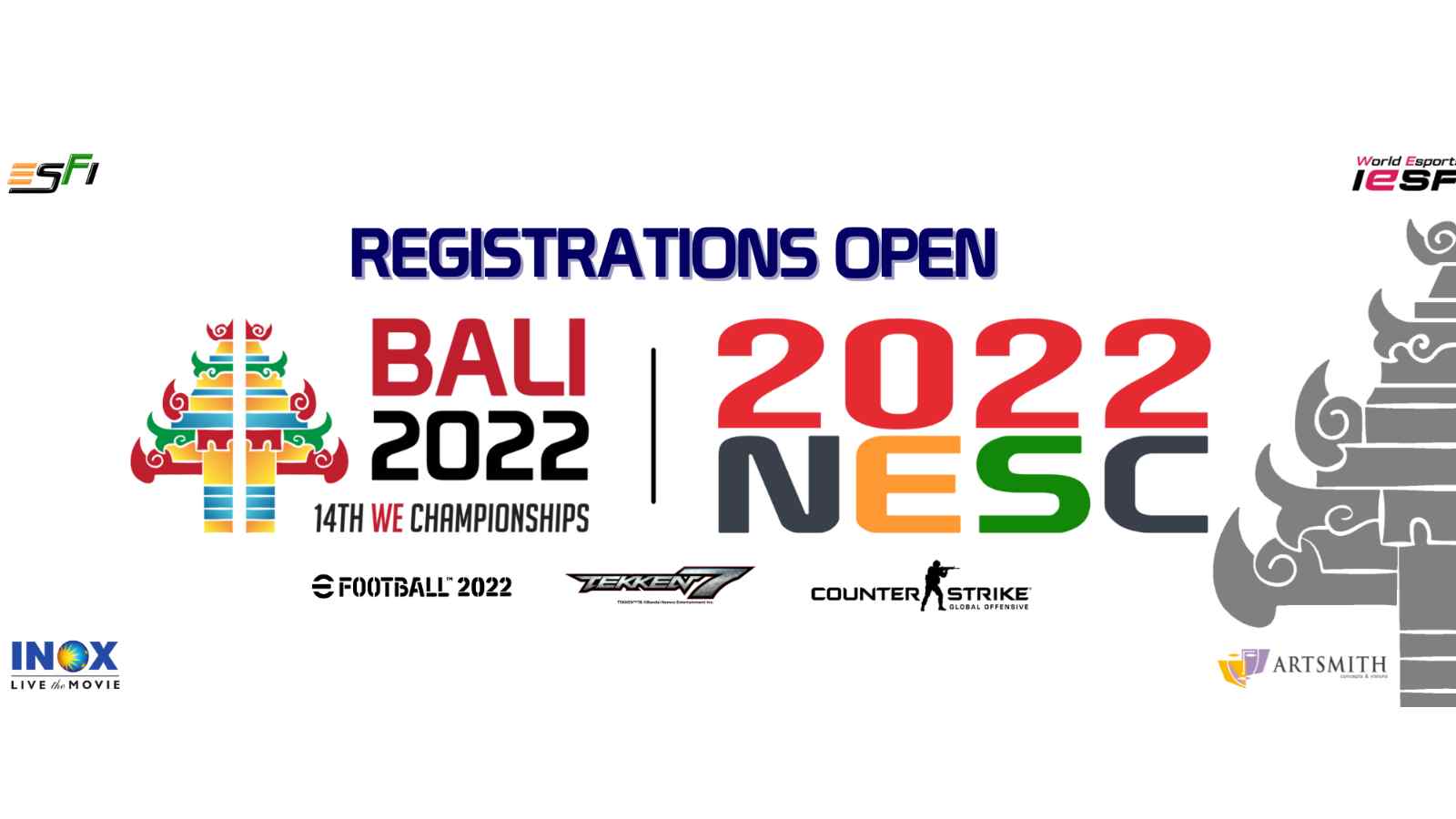 ESFI opens the National Qualifier registrations for 14th  World Esports Championships