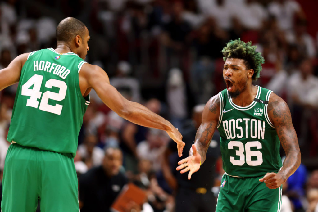 Al Horford and Marcus smart of Boston Celtics