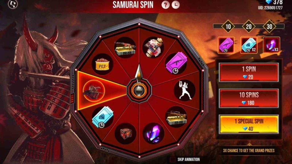 Samurai Spin Event