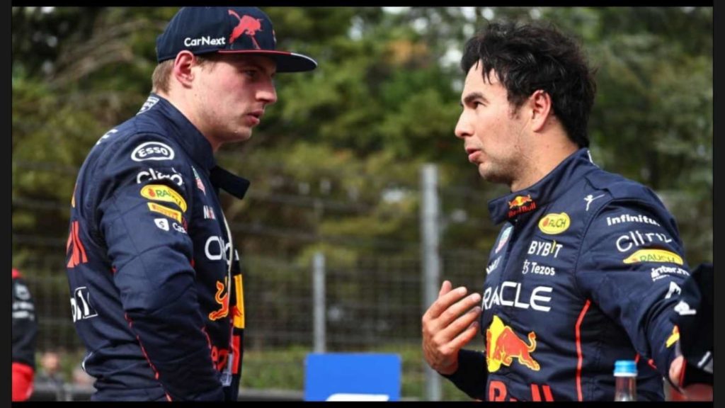 Sergio Perez and Max Verstappen