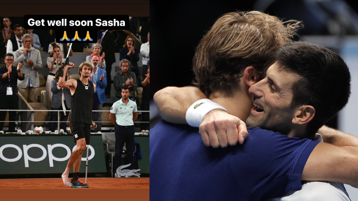 “Get well soon Sacha” Novak Djokovic wishes Alexander Zverev a speedy recovery from the excruciating foot injury