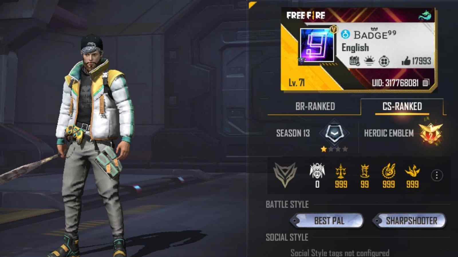 Badge 99 Free Fire MAX ID, K/D Ratio, Headshot Rate, YouTube Channel, Monthly Earnings, And More For June 2022