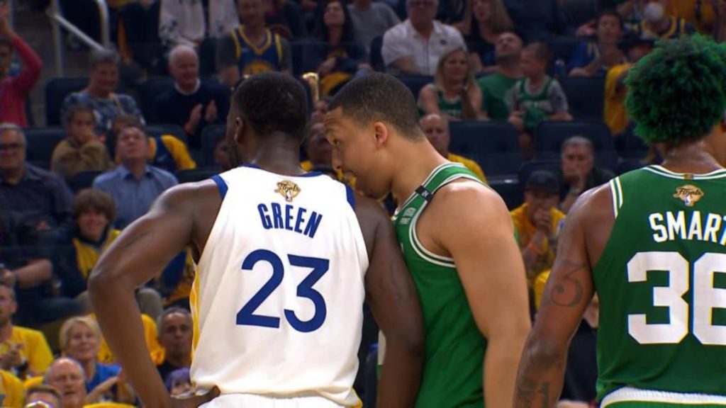 Draymond Green, Grant Williams and Marcus Smart